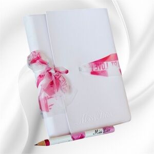 Dior Beauty Miss Dior Ribbon Tie Soft Cover Notebook / Book / Diary & Pencil Set
